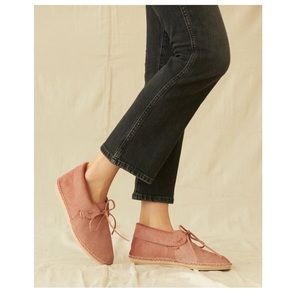 THE GREAT Canyon Moccasin in Dusty Pink Calf hair